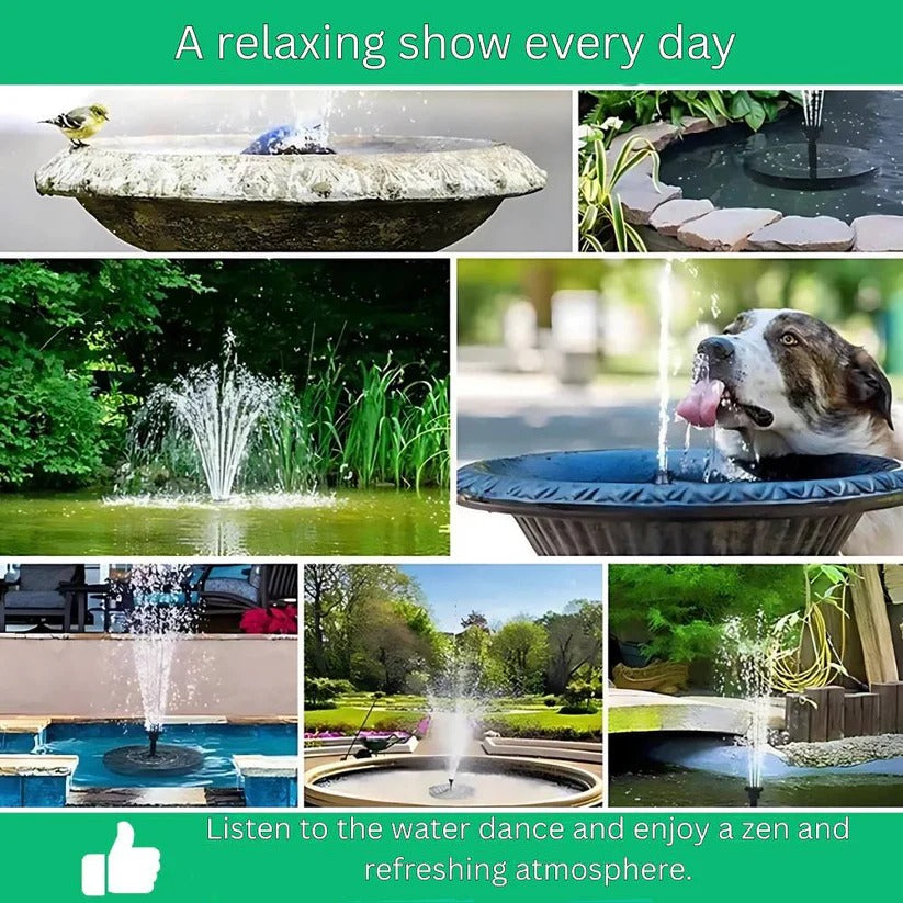 Solar-Powered Mini Water Basin for Garden and Outdoor Use