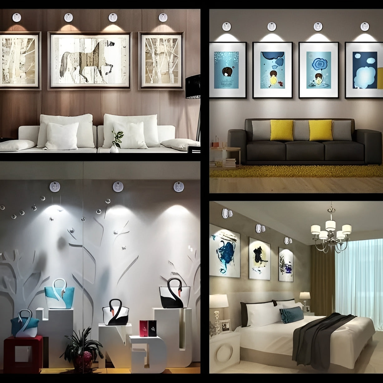Cordless LED spotlight with warm ambient light