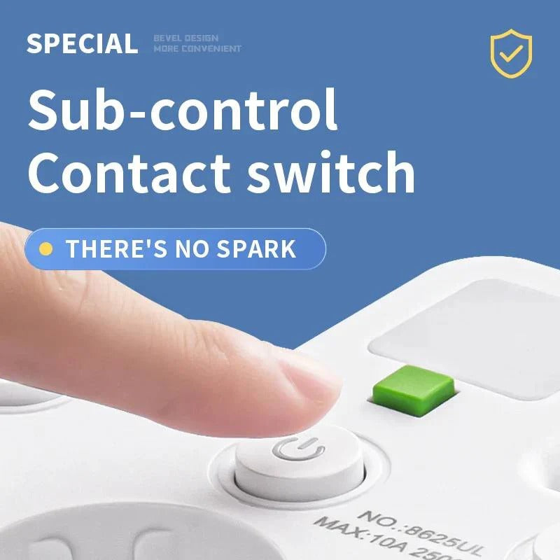 Intelligente Steckerleiste mit USB und USB-C Anschlüssen und 2500W Überspannungsschutz