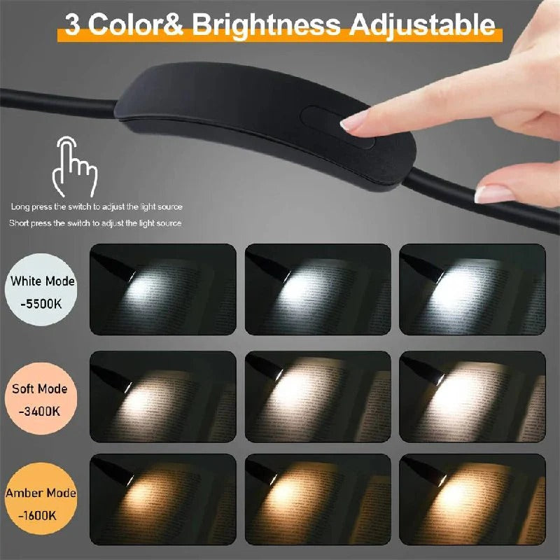 Flexible, Rechargeable LED Neck Light for Undisturbed Reading