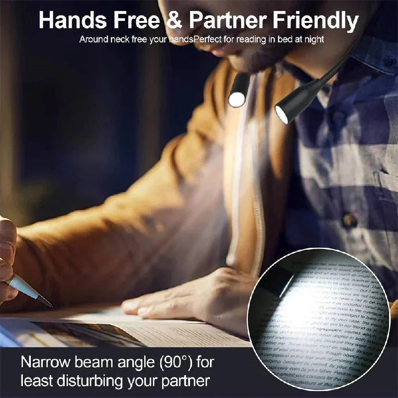 Flexible, Rechargeable LED Neck Light for Undisturbed Reading