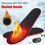 Rechargeable heated insoles for cold days with customisable fit