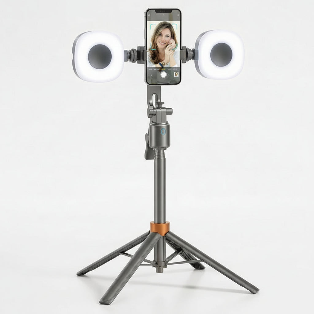 Intelligent Smartphone Stand with Auto Tracking and Dual Light for Live Streaming