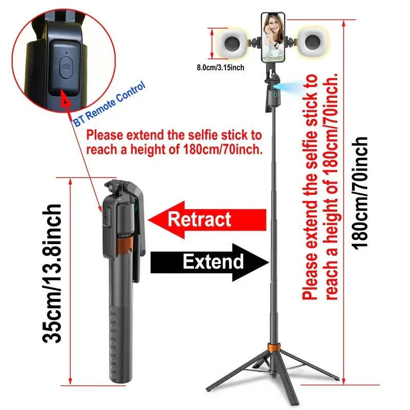 Intelligent Smartphone Stand with Auto Tracking and Dual Light for Live Streaming
