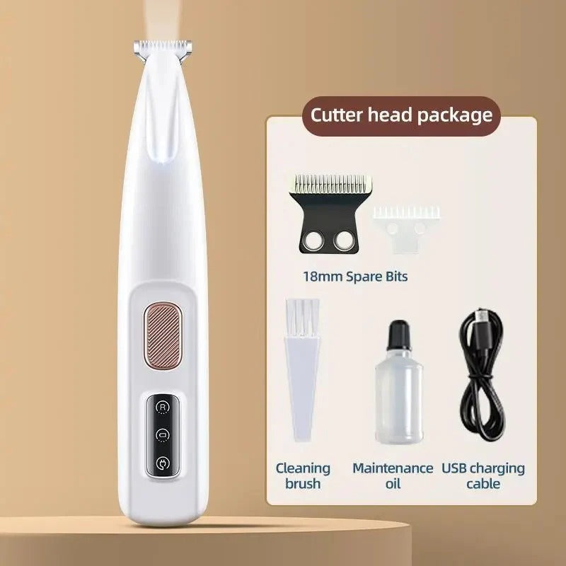 Kabelloser Haustierpflege-Trimmer mit LED-Licht und Keramikklinge