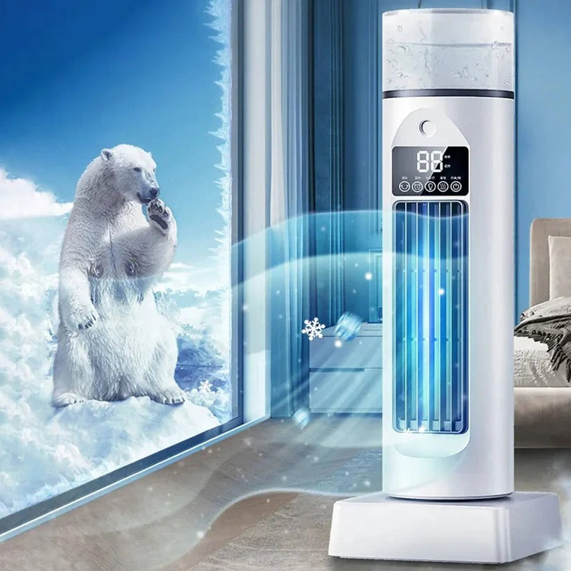 Portable Bladeless Air Cooler with Water Tank and Remote Control, 6 Speed Levels