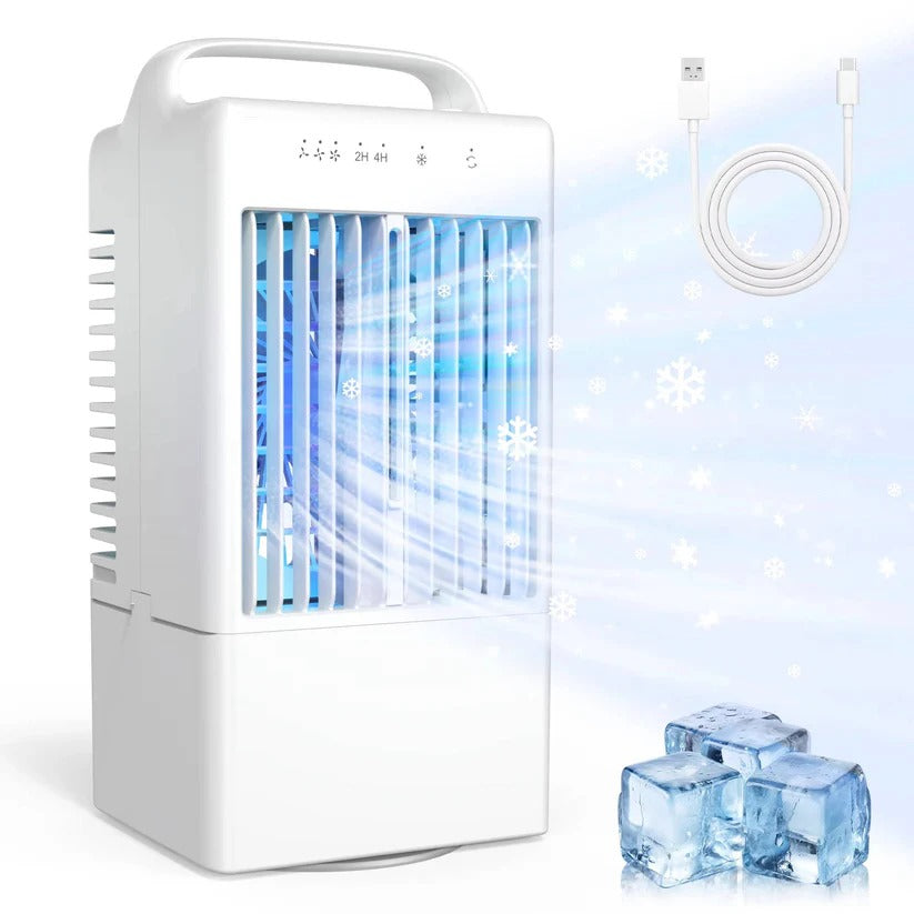 Compact USB table fan with soft light and timer function