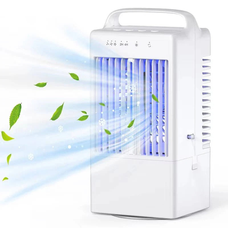 Compact USB table fan with soft light and timer function