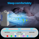 Compact USB table fan with soft light and timer function