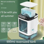 Compact air cooler with 900 ml water tank and 3 speed levels