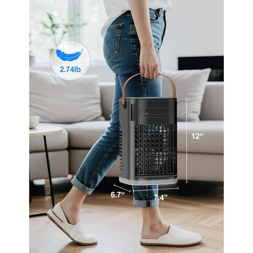 Tragbarer Klimaanlagenventilator mit 1,2L Wassertank und Fernbedienung