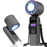 Tragbarer 3-in-1 Ventilator mit integrierter Taschenlampe und LED-Anzeige