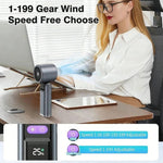 Tragbarer 3-in-1 Ventilator mit integrierter Taschenlampe und LED-Anzeige