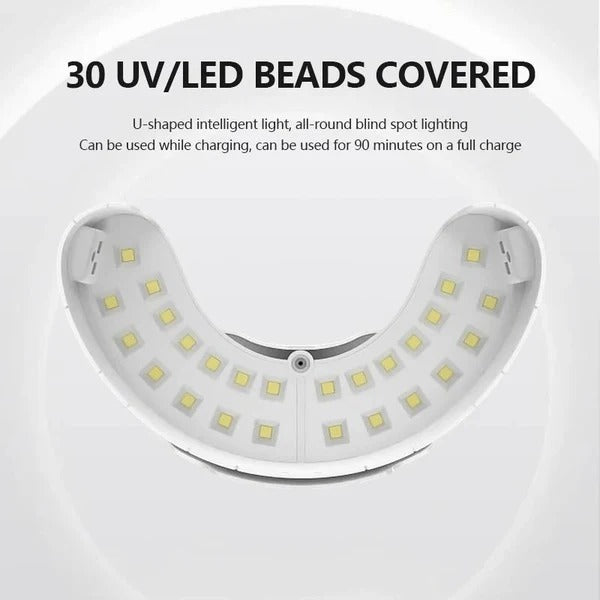 Portable light device for nail care for hands and feet