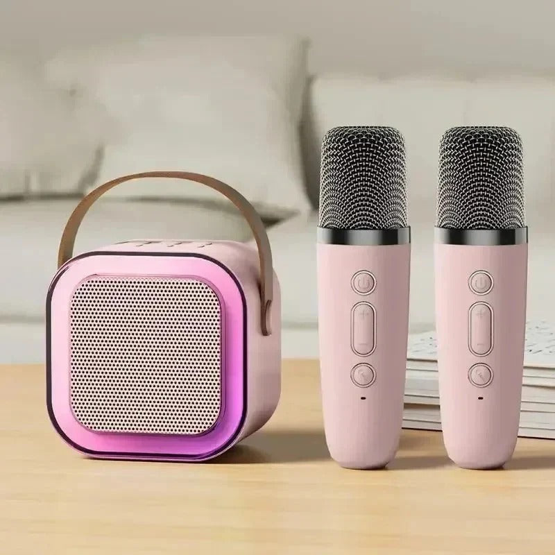 Portable Karaoke Machine with Bluetooth and Dual Microphones