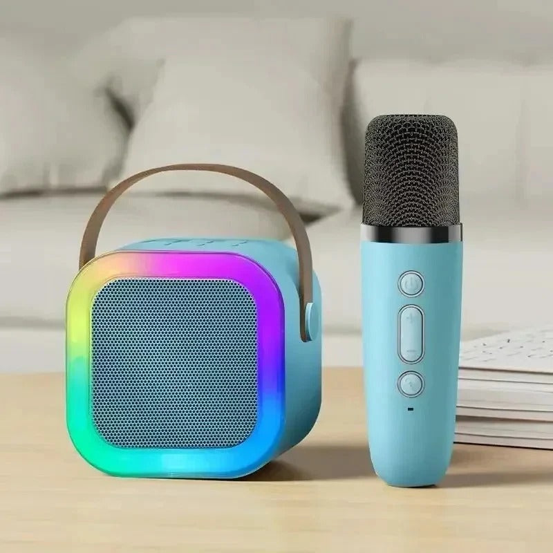 Portable Karaoke Machine with Bluetooth and Dual Microphones