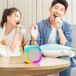 Portable karaoke system with Bluetooth and two microphones