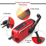 Solarbetriebene Notfallradio mit Handkurbel und Powerbank