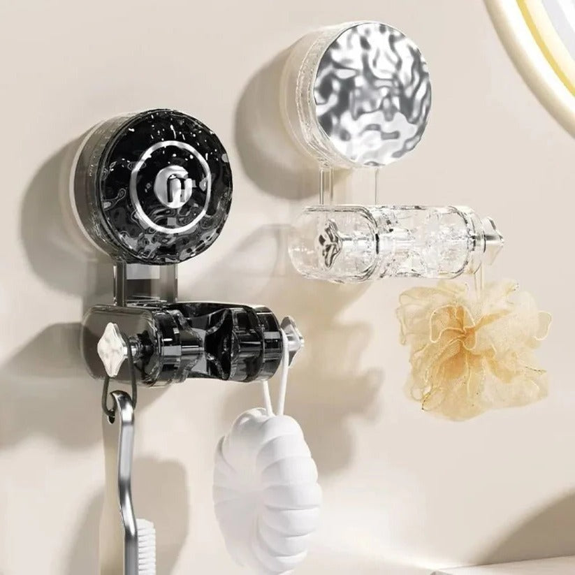 Adjustable Shower Head Holder with Suction Cup and Practical Storage Hook