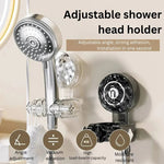 Adjustable Shower Head Holder with Suction Cup and Practical Storage Hook