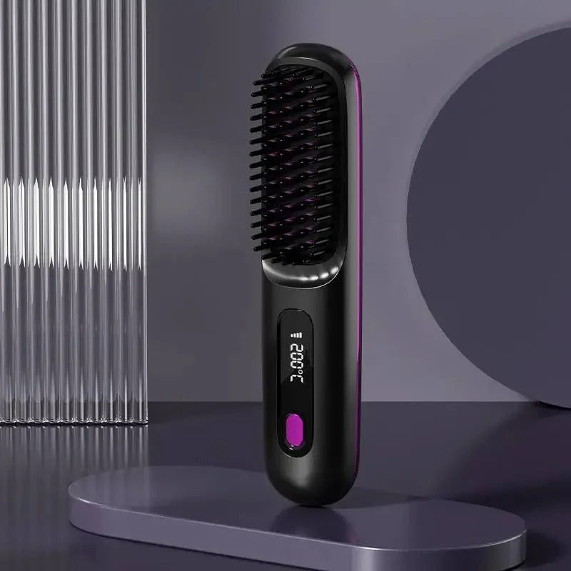 Kabelloser Haarglätter mit USB-Ladung und LCD-Anzeige