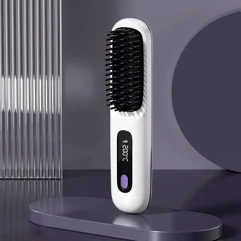 Kabelloser Haarglätter mit USB-Ladung und LCD-Anzeige