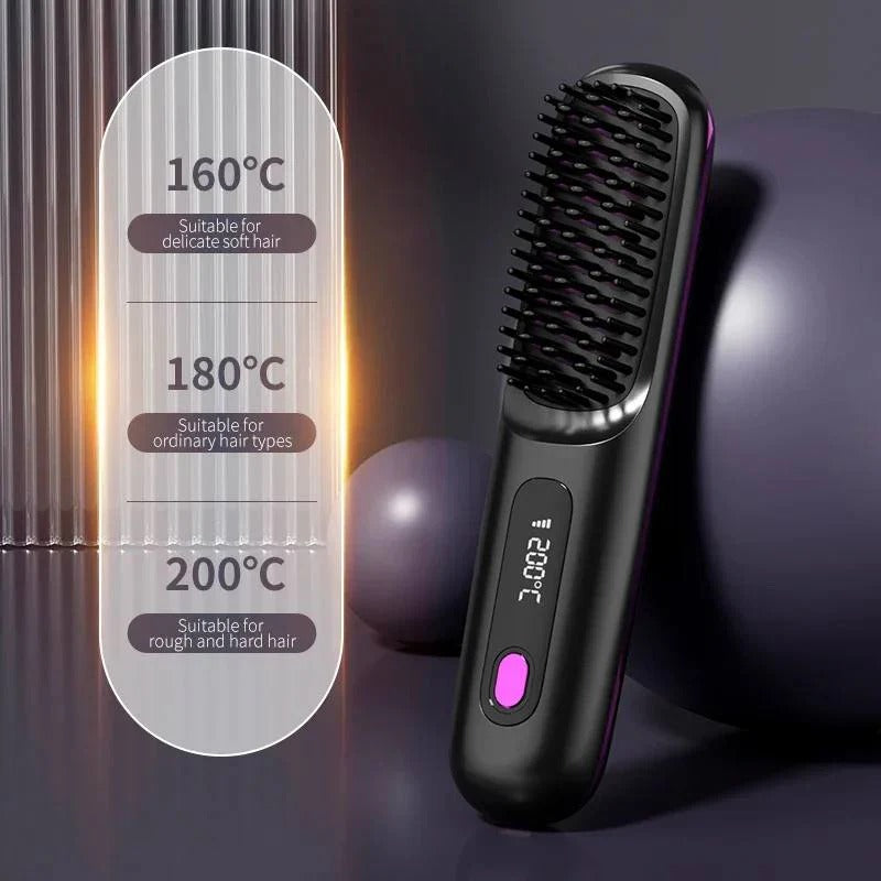 Kabelloser Haarglätter mit USB-Ladung und LCD-Anzeige