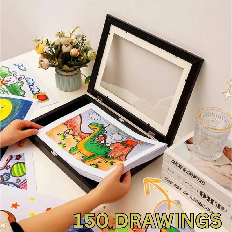 Großer Rotierender Bilderrahmen für Kinderkunstwerke – 150 Zeichnungen
