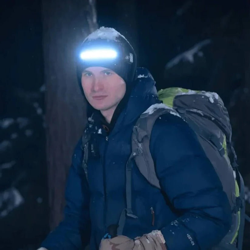 Wiederaufladbare Stirnlampe mit Bewegungsmelder und verstellbarem Strahl