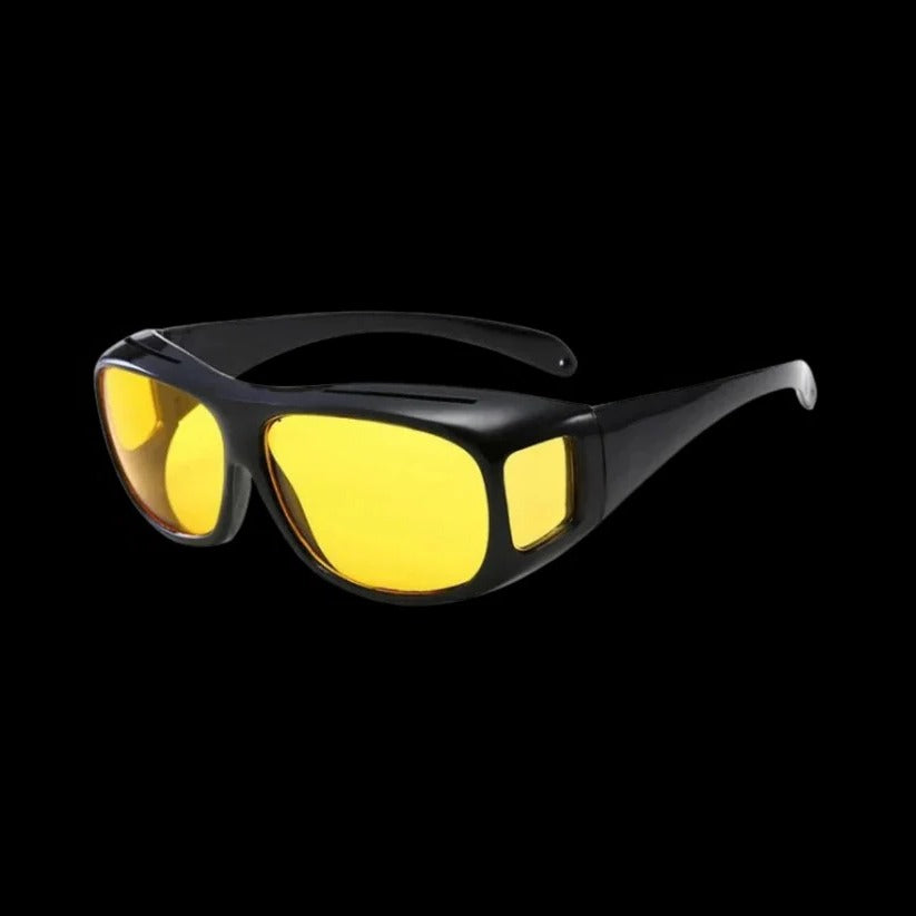 Überziehbare Nachtfahrbrille mit polarisierten, gelb getönten Gläsern