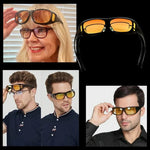 Überbrückungsbrille für Nachtfahrten mit polarisierenden Gläsern und seitlichem Sichtfeld