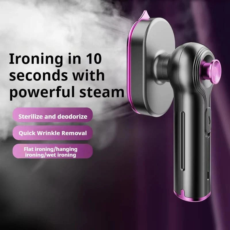 Portable Garment Steamer with Swivel Handle and Visible Water Tank