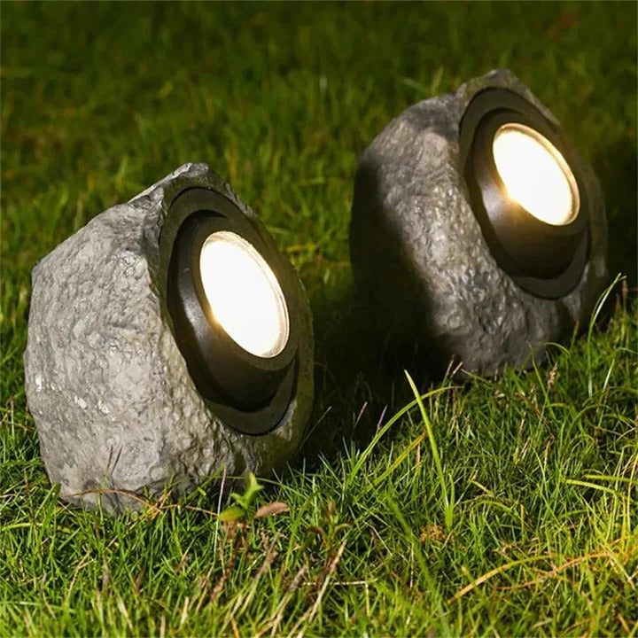 Cobblestone lighting for gardens and outdoor areas