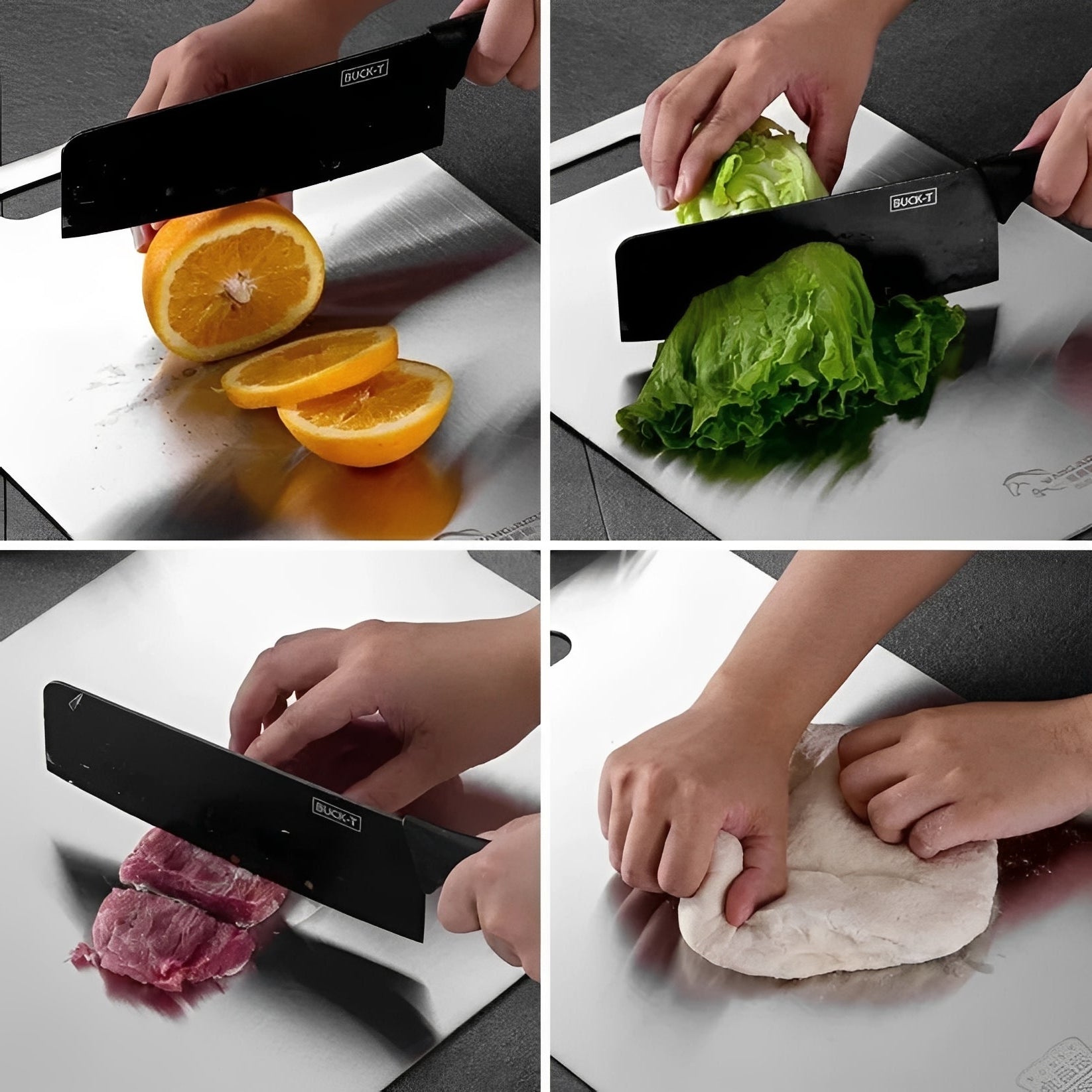 Hochwertige Edelstahl Schneideplatte für Fleisch, Gemüse und Obst