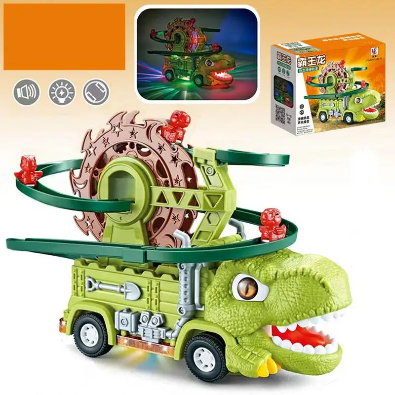 Dinosaur Adventure: Dino Truck with Race Track for Climbing and Playing