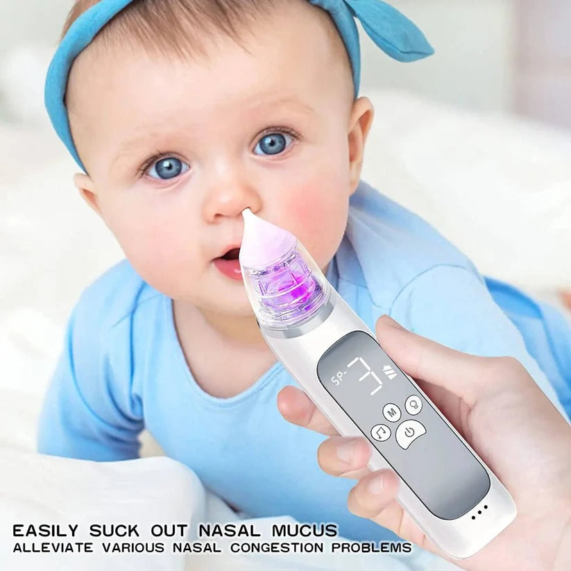 Rechargeable Electric Baby Nasal Aspirator with 3 Suction Modes and Music