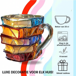 Literarische Tasse – Handbemalte 3D Tasse im Buchdesign