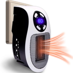 Compact fan heater with digital temperature control and timer