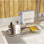 Adjustable shelf for space-saving storage under the sink