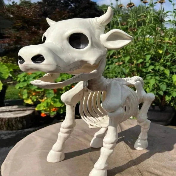 Spooky Halloween Decoration: Cow and Horse Skeleton