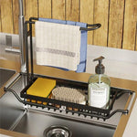 Adjustable shelf for space-saving storage under the sink