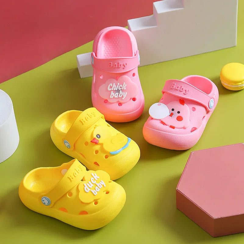 Children's slippers with a breathable design