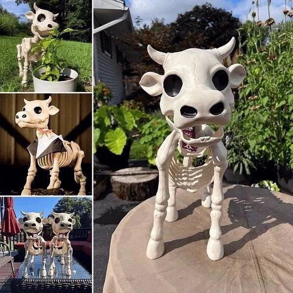 Spooky Halloween Decoration: Cow and Horse Skeleton