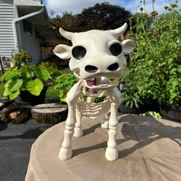 Spooky Halloween Decoration: Cow and Horse Skeleton
