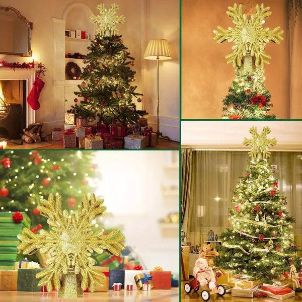 Weihnachtsbaumspitzenlichter mit LED-Schneeflockenprojektor