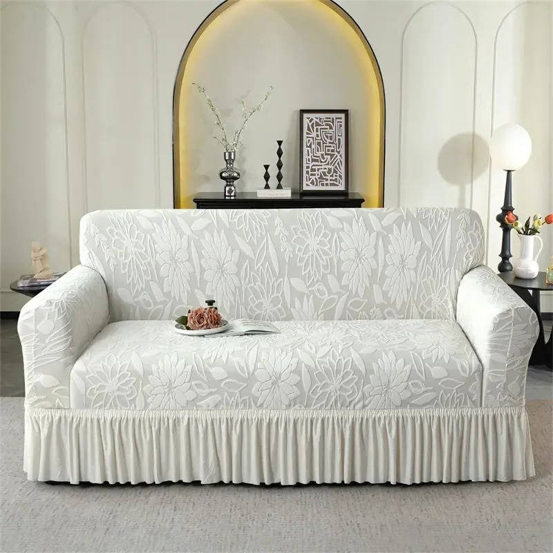 Sofa cover with sunflower pattern and elastic seat