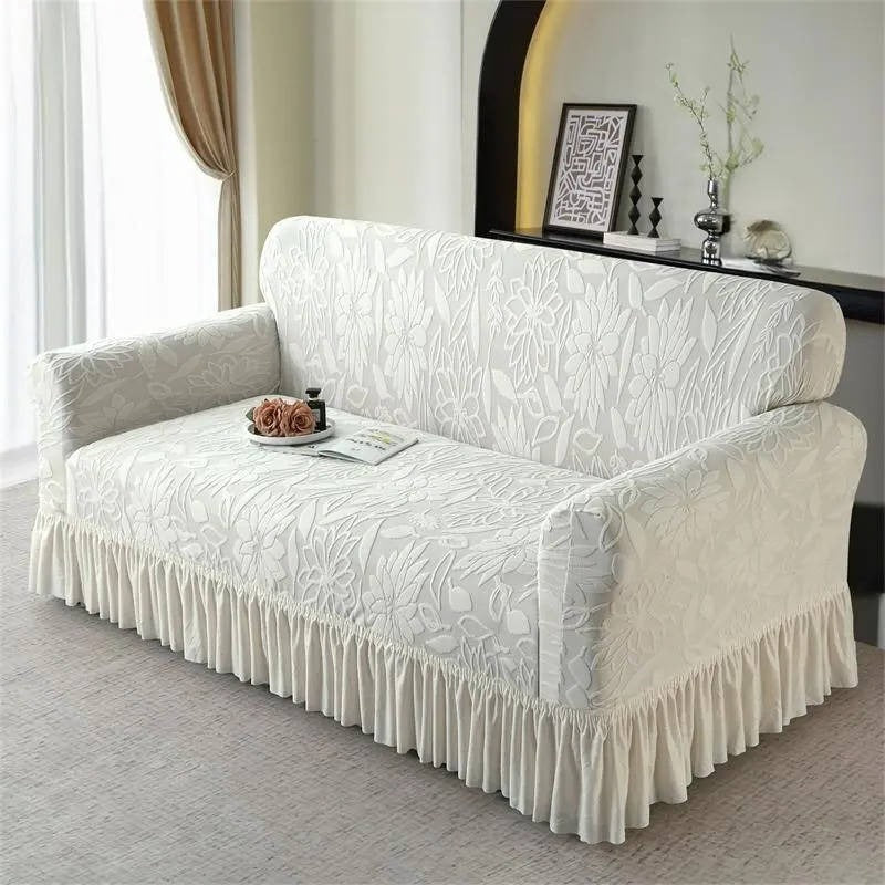 Sofa cover with sunflower pattern and elastic seat