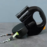 Dual Dog Leash with LED Light and 360° Swivel, Tangle-Free