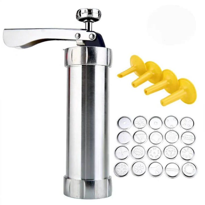 Aluminium-Kekspresse Set mit 20 Formen und 4 Spritzaufsätzen