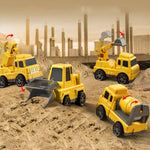 Bau-Lkw Spielset mit Anhänger und Rampe, 5 Teile